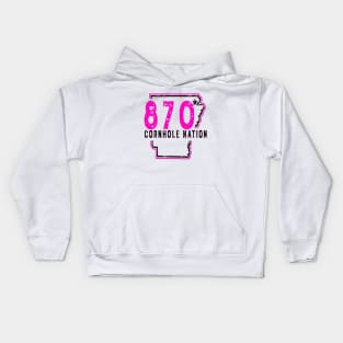 870 Pink and Black Kids Hoodie